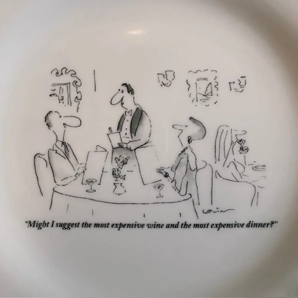 Restoration Hardware, The New Yorker Cheese Plate, 1998 The Cartoon Bank VTG